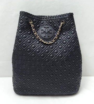 Bolso Bandolera Tory Burch Negro Cuero Suave Acolchado Cadena Correa Foto 1 de 4
