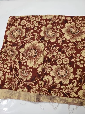 Cotton Fabric Brick Red Jacobean 19" Long Concord George Martha Folk Art - Image 1 of 2