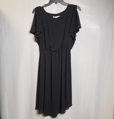 VICTORIA'S SECRET  Blouson Dress Women XS Black Chiffon Split Sleeve Knee Length - Image 1 of 4