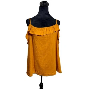 Old Navy Size XXL Ruffle Tank Top Cami Tobacco Boho Fairy Peasant Coquette - Picture 1 of 9