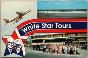 Wildwood, New Jersey Advertising Postcard WHITE STAR TOURS Senior Bus Travel - Picture 1 of 2