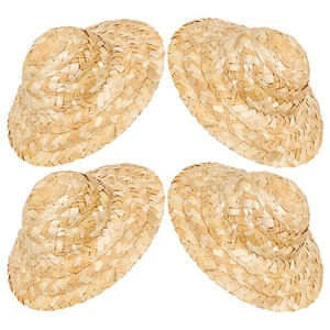  4 pezzi mini cappelli di paglia lavorati a maglia per bambole cappelli di - Foto 1 di 18