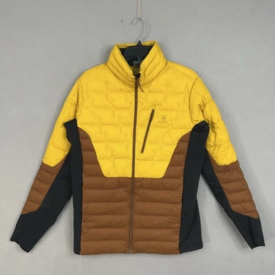 Black Yak Jacket Mens Medium Yellow Brown Goose Down Insulated Lightweight Coat - Image 1 of 4