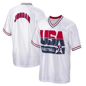 Michael Jordan #9 USA Dream Team Jersey – Oversized V-Neck Hip-Hop T-Shirt - Picture 1 of 5