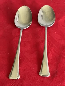 Oneida 18/8 stainless Aberdeen Maestro St. Leger 2 serving spoons 8 1/4" NM... - Picture 1 of 4