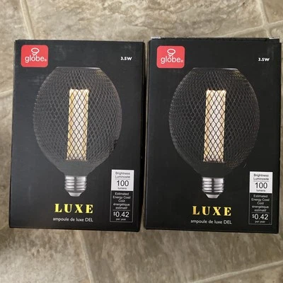 (2) Globe Electric 3009724 Moderna G40 E26 Medium Filament Amber Soft White T052 - Image 1 of 4