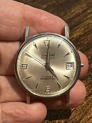 Reloj Hombre Sheffield De Colección Automático Tono Plateado 33mm PIEZAS SIN VÁSTAGO SIN CORREA COMO ESTÁ Foto 1 de 4