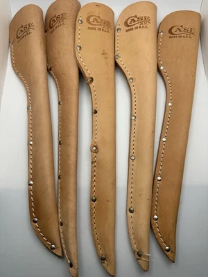 5x Vintage Case XX USA FISHERMAN FILLET KNIFE LEATHER SHEATH ONLY  13 1/4” - Image 1 of 2