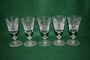 5 Crystal Sherry Glass Edinborough Scotland 4.5" Tall 2.25" Diameter Signed - Picture 1 of 1