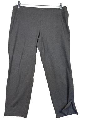 Calça Eileen Fisher System algodão elástico no tornozelo cinza casual tamanho grande - Imagem 1 de 4