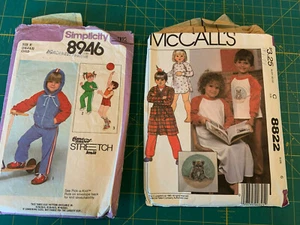 2 Vintage McCalls Sewing Patterns: Kids PJ's, Robe, Sports Outfit  Size 3-6 - Picture 1 of 2