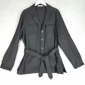 SuitSupply Lanificio Rogna Leinen Sakko Herren 54 schwarz Gürtel Knopfleiste - Bild 1 von 17