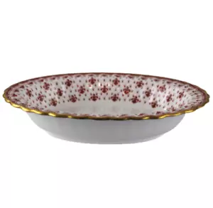 Spode Fleur de Lys-Red Oval Vegetable Serving Dish Red & Gold Y7481 - Foto 1 di 7