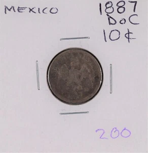 1887 Do C Mexico Second Republic Silver 10 Centavos - Picture 1 of 2