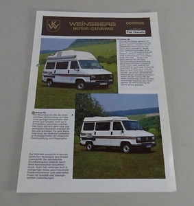 Prospekt / Broschüre Weinsberg Motorcaravan Fiat Ducato Stand circa 1989 - Bild 1 von 2