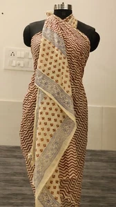 Sarong de algodón estampado de bloques a mano - Envoltura de playa de 72x44 pulgadas, pareo floral para mujer - Imagen 1 de 24