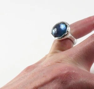 IPPOLITA LOLLIPOP 925 STERLING SILVER QUARTZ LONDON BLUE TONE RING SIZE 7.25 - Picture 1 of 6