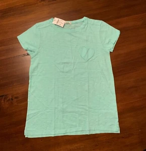Jcrew Girls Size 14 / short sleeve heart pocket Tee / summer casual / AQUA - Picture 1 of 3