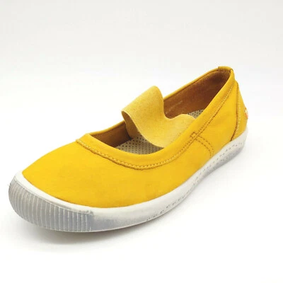 Palmilha Softinos Feminina Mary Jane Flats Couro Amarelo Almofadada Tamanho EUR 36 - Imagem 1 de 4