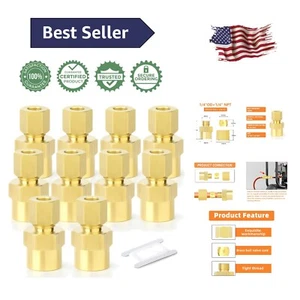 High-Temperature Brass Compression Fittings - 1/4" Tube OD x 1/4" NPT - Picture 1 of 9