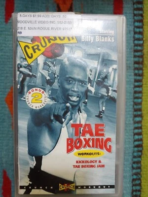 Billy Blanks Tae Bo two Pack - VHS Format boxing/8 min workout former rental - Image 1 of 4