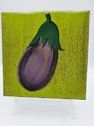 Crate & Barrel Ceramic Eggplant Trivet Country Farmhouse Vegetable Made In Italy