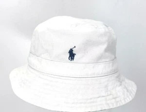RALPH LAUREN Kids Polo Bear Reversible Bucket Hat One Size 4-7 Tropical White - Picture 1 of 5