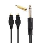 6.35Mm To 2Pin Headphones Cable With 3.5Mm Adapter For Hd580 Hd600 Earphones
