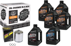 Maxima Harley Evo Big Twin Mineral Oil Change Kit (Chrome Filter) 90-069016PC - Picture 1 of 1