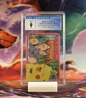 2000 Misty Marill Pikachu Prism Holo Bandai Japanese Pokemon Carddass CGC 9 #65 - Image 1 of 3