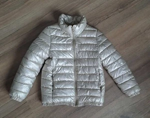 Zara Girls Gold Shiny Puffer Coat Girl Jacket Size 9 - Picture 1 of 2