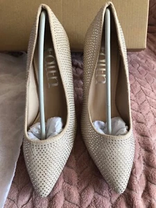 Size 3 Faith Gold pointy toe high heels - Picture 1 of 3
