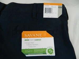 SAVANE Men Shorts Eco Start Blue Cargo Total Eclipse Size 40 NWT - Picture 1 of 3