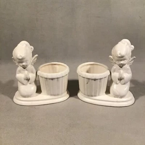 Mini par de jardineras PV08304 vintage precio mediados de siglo importación Japón PRAYING ANGEL - Imagen 1 de 10