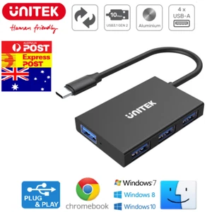 4-Port USB 3.1 Gen2 Hub 10Gbps Data Win10 MacOS Chromebook H1301A Unitek+ - Bild 1 von 10