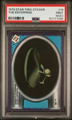 1979 TOPPS STAR TREK STICKER U.S.S. ENTERPRISE #19 CARD | PSA 9 (OC) MINT POP 5 - Image 1 of 4