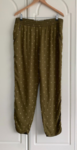 Anthropologie Elevenses Goldform Diamond Embroidered Pants Trousers Size UK 14