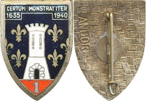 1° Régiment de Cuirassiers, émail, argenté, Andor (7539) - Picture 1 of 1