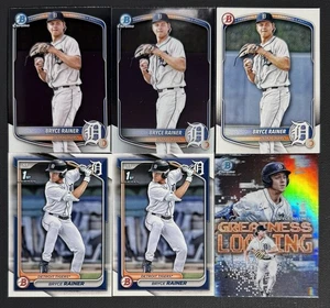 Bryce Rainer 6 Karten Lot 2024 Bowman 1st, Base, Paper Greatness Loading Tigers - Bild 1 von 1