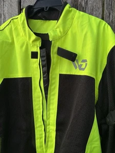 WD Motorsports Motorcycle Jacket Men’s 2XL Hi-Vis Yellow Black Mesh Riding Gear - Foto 1 di 7