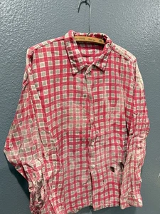 Vintage 1940’s Cotton Pattern Men’s Button Up Flannel Shirt Size Medium Sun Fade - Picture 1 of 7