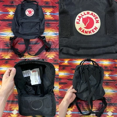 Mini zaino classico Fjallraven Kanken nero sbiadito 23561 - Immagine 1 di 4