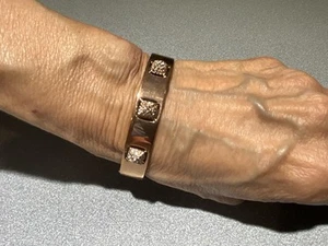 SWAROVSKI Pyramiden Kristall Manschette Armband bronzefarben - Bild 1 von 11