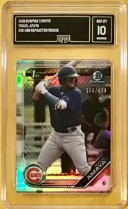 2019 Bowman 1st Chrome - REFRACTOR - MIGUEL AMAYA - ROOKIE - GMA 10 GEM /499 - Picture 1 of 1