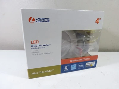 Lithonia Lighting WF4 LED 30K 120 BN HP18 M6 LED Wafer Light BRUSHED NICKEL - Image 1 of 4