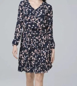 White House Black Market Biesen Blouson Kleid Größe 4 Neu mit Etikett - Bild 1 von 3