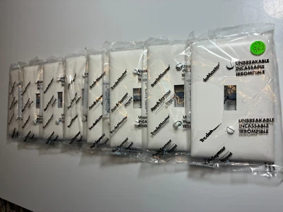 Interruptor de palanca simple placas de pared (paquete de 8 nylon irrompible) tornillos WDE de 1 banda de 3" Foto 1 de 4