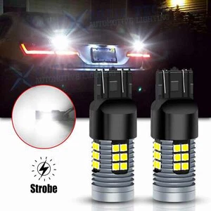 Bombillas inversas estroboscópicas LED intermitentes blancas para Honda Accord Civic sedán 7443 - Imagen 1 de 12