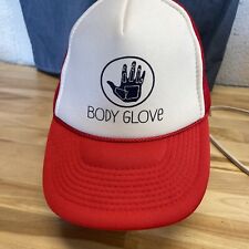 Vintage 80s 90s Body Glove Hat Cap Street Wear Red/white Mesh Snapback