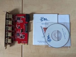 CSL PCIE x1 USB 3.0 internal card 5 Port External + 19 Pin Internal Port 29050 - Afbeelding 1 van 2